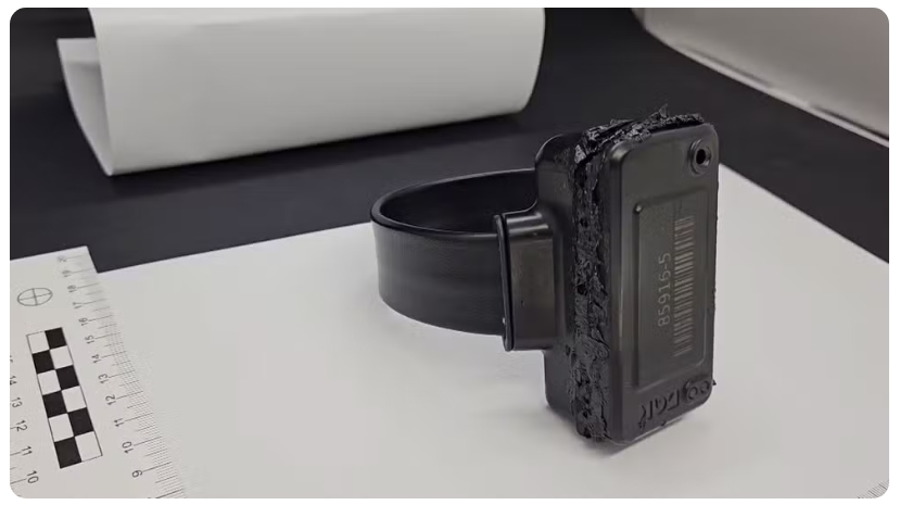 tornozeleira de Bolsonaro apreendida pelos agentes federais.